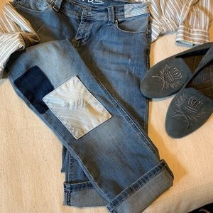 Inc. Patchwk. Crop Jeans. Worn1x. Sz 4 fits like 6